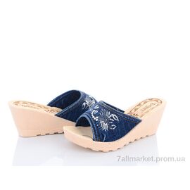 Фотография Шлепки женские облегченные Лето WD282 синій (6 пар р.36-40) "DeMur" недорого оптом от прямого поставщика