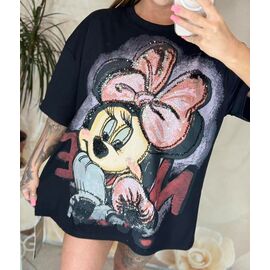 Фотография Футболка женская LR115 black р.one size "Lora" недорого оптом от прямого поставщика