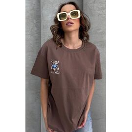футболка жіноча LR79 brown р.S-L "Lora" недорого оптом від прямого постачальника