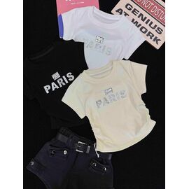 футболка дитяча на дівчинку 9792 white р.120-160 "Yalisi" недорого оптом від прямого постачальника