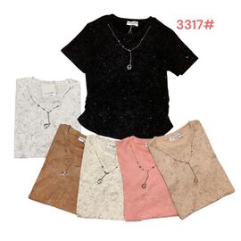 Фотография Футболка женская 3317 mix р.42-48 "Katty" недорого оптом от прямого поставщика