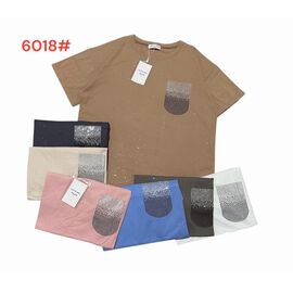 футболка жіноча 6018 mix р.50-56 "Katty" недорого оптом від прямого постачальника