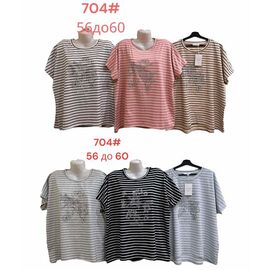 футболка жіноча 704 mix р.56-60 "Katty" недорого оптом від прямого постачальника