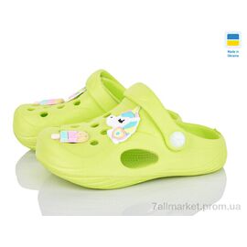 Фотография Кроксы детские летние Лето 411 салатовий (8 пар р.24-32) "Inblue" недорого оптом от прямого поставщика