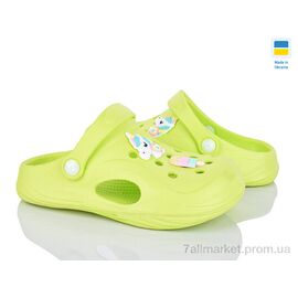 Фотография Кроксы детские летние Лето 412 салатовий (8 пар р.32-35) "Inblue" недорого оптом от прямого поставщика