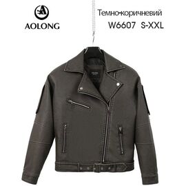 Фотография Куртка женская демисезонная W6607 d.brown р.S-2XL "Immei" недорого оптом от прямого поставщика