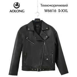 Фотография Куртка женская демисезонная W6616 d.brown р.S-2XL "Immei" недорого оптом от прямого поставщика