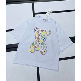 футболка дитяча на дівчинку 520-1 white-beige р.128-152 "Kosmy" недорого оптом від прямого постачальника