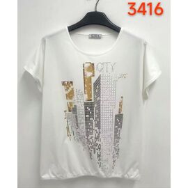 футболка жіноча 3416 white р.52-62 "LIDA" недорого оптом від прямого постачальника