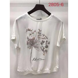 футболка жіноча 2805-6 white р.52-62 "LIDA" недорого оптом від прямого постачальника