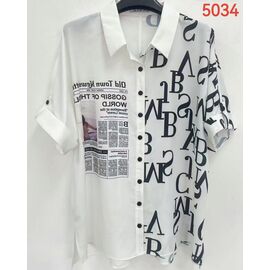 Сорочка жіноча літня 5034 white р.52-62 "LIDA" недорого оптом від прямого постачальника