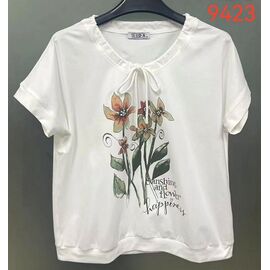 футболка жіноча 9423 white р.52-62 "LIDA" недорого оптом від прямого постачальника