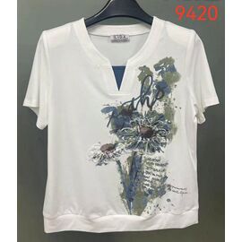футболка жіноча 9420 white-grey р.52-62 "LIDA" недорого оптом від прямого постачальника