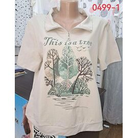 футболка жіноча 0499-1 beige р.52-62 "LIDA" недорого оптом від прямого постачальника