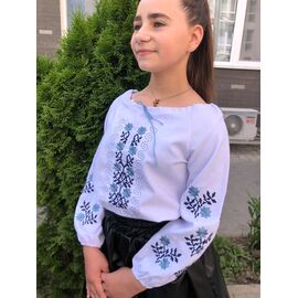 Вишиванка дитяча на дівчинку M15 white р.128-146 "Moda school" недорого оптом від прямого постачальника