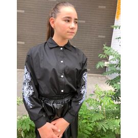 Фотография Рубашка детская на девочку M2 black р.128-146 "Moda school" недорого оптом от прямого поставщика