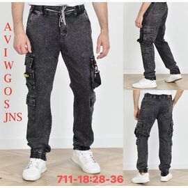 Джинси чоловічі 711-18 black р.28-36 "God Baron" недорого оптом від прямого постачальника