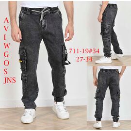 Джинси чоловічі 711-19 black р.27-34 "God Baron" недорого оптом від прямого постачальника