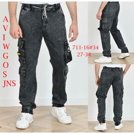 Джинси чоловічі 711-16 black р.27-34 "God Baron" недорого оптом від прямого постачальника