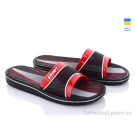 Фотография Шлепки мужские пляжные Лето Роксол Мм3 красный (8 пар р.40-45) "Progress" недорого оптом от прямого поставщика