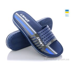 Фотография Шлепки мужские пляжные Лето Роксол Мм5 синий (8 пар р.41-45) "Progress" недорого оптом от прямого поставщика