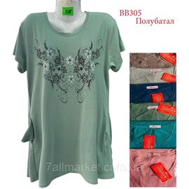 Туніка жіноча літня/напівбатал розміри 3XL-6XL (мікс кв) "NICOLAS" недорого від прямого постачальника