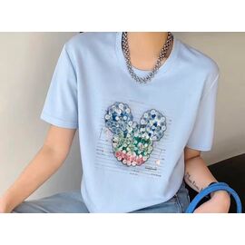 Фотография Футболка женская LR157 l.blue р.one size "Lora" недорого оптом от прямого поставщика