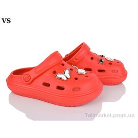 Фотография Кроксы детские летние Лето Twingo 01-2 метелик червоний (12 пар р.31-35) "VS" недорого оптом от прямого поставщика