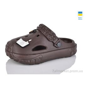 Фотография Кроксы детские летние Лето Верта дит. 3001 коричневий (6 пар р.25-35) "Progress" недорого оптом от прямого поставщика