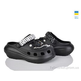 Крокси жіночі літні Літо 1410 чорний (6 пар р.36-40) "Golden Lion" недорого оптом від прямого постачальника