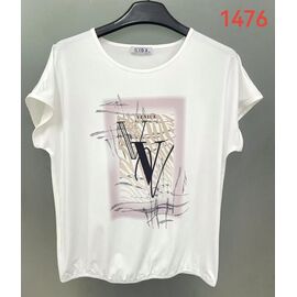 футболка жіноча 1476 white р.52-62 "LIDA" недорого оптом від прямого постачальника