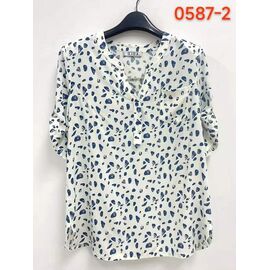 Жіноча блузка 0587-2 white р.52-62 "LIDA" недорого оптом від прямого постачальника