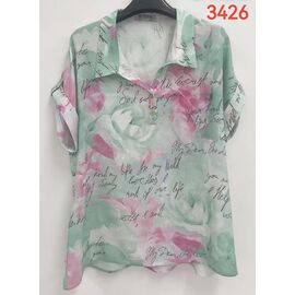 Жіноча блузка 3426 green р.52-62 "LIDA" недорого оптом від прямого постачальника