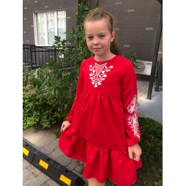 Сукня дитяча легка на дівчинку M25 red р.138-146 "Moda school" недорого оптом від прямого постачальника