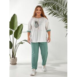 Фотография Костюм спортивный женский тёплый 6091 l.green р.50-56 "OSKA" недорого оптом от прямого поставщика