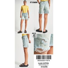 Фотография Шорты женские 4015-80 l.blue р.34-42 "Jeans Style" недорого оптом от прямого поставщика