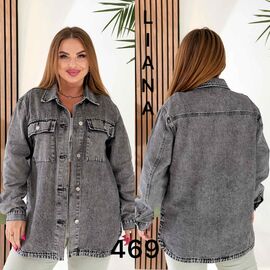 Фотография Рубашка женская 469 black р.3XL-8XL "Liana Denim" недорого оптом от прямого поставщика