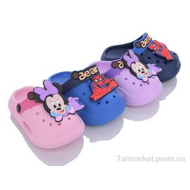 Фотография Кроксы детские летние Лето E708 mix (12 пар р.18-23) "Deshman" недорого оптом от прямого поставщика