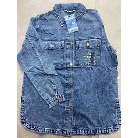 Фотография Рубашка женская 462 blue р.2XL-7XL "Liana Denim" недорого оптом от прямого поставщика