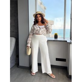 Штани жіночі літні 1114 white р.42-58 "FEMZONE" недорого оптом від прямого постачальника