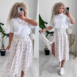 Фотография Юбка женская 6043 white р.42-52 "LINDA" недорого оптом от прямого поставщика