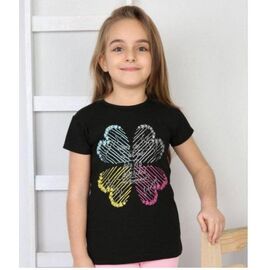 футболка дитяча на дівчинку M415 black р.4-8 "MMZ" недорого оптом від прямого постачальника
