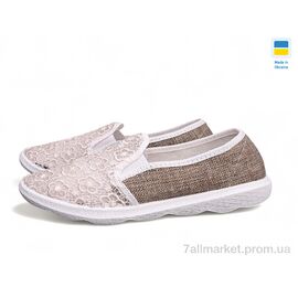 Сліпони жіночі тканинні Літо 203 беж (6 пар р.36-41) "Kindzer" недорого оптом від прямого постачальника