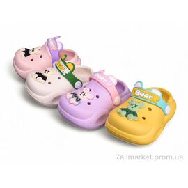 Фотография Кроксы детские летние Лето S805-26 mix (12 пар р.18-23) "Family" недорого оптом от прямого поставщика