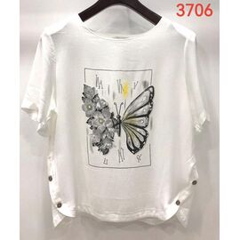 футболка жіноча 3706 white р.52-62 "LIDA" недорого оптом від прямого постачальника