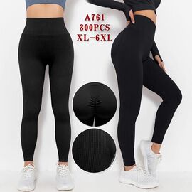 Фотография Лосины женские A761 black р.XL-6XL "Алия" недорого оптом от прямого поставщика