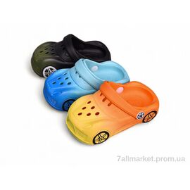 Фотография Кроксы детские летние Лето S050 mix (10 пар р.24-31) "Family" недорого оптом от прямого поставщика