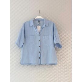 Фотография Рубашка женская летняя 8293 l.blue р.52-56 "SHEPARIS" недорого оптом от прямого поставщика