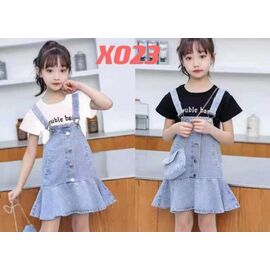 Фотография Сарафан детский лёгкий на девочку X023 l.blue р.110-150 "Farbique" недорого оптом от прямого поставщика