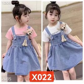 Сарафан дитячий легкий на дівчинку X022 l.blue р.110-150 "Farbique" недорого оптом від прямого постачальника